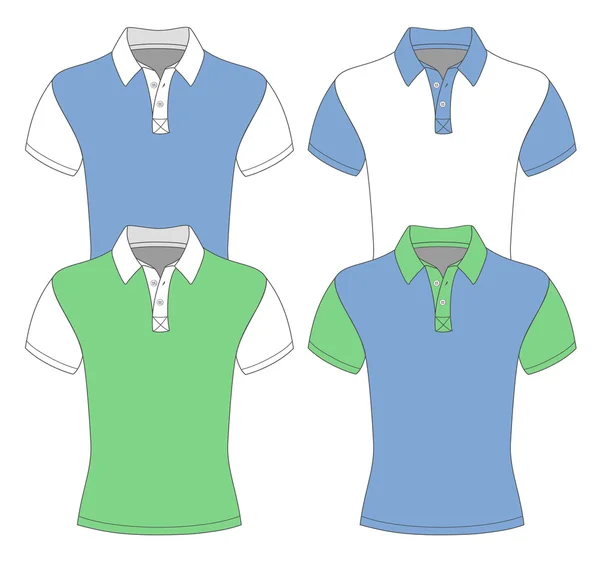 Mannen poloshirt met korte mouwen. — Stockvector