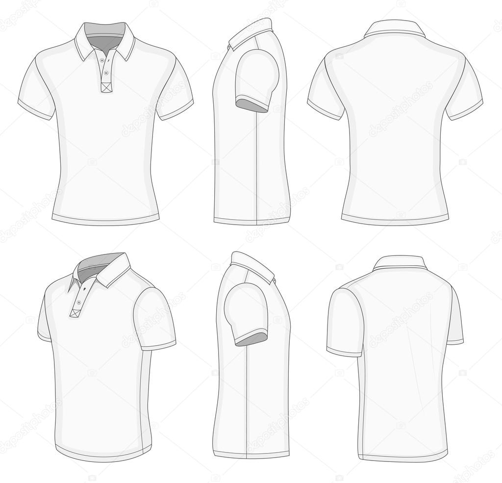 Men's white short sleeve polo shirt. Stock Vector Image by ©ivelly ...