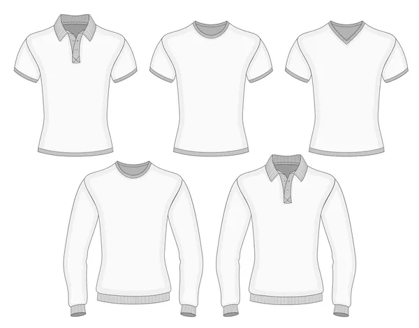 Camisa de pólo masculina e t-shirt —  Vetores de Stock