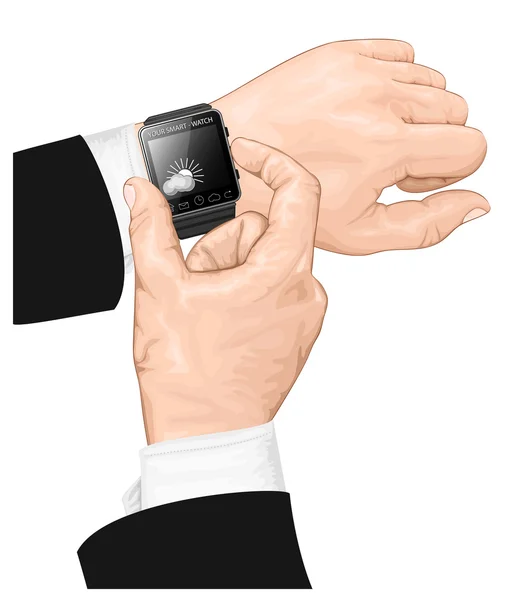 Smart Watch-klocka gest. — Stock vektor