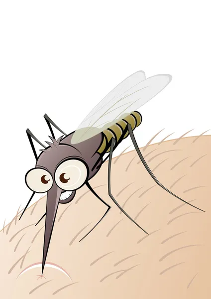 Angry cartoon mosquito — Stock Vector