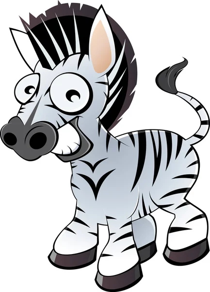 Komik karikatür zebra — Stok Vektör