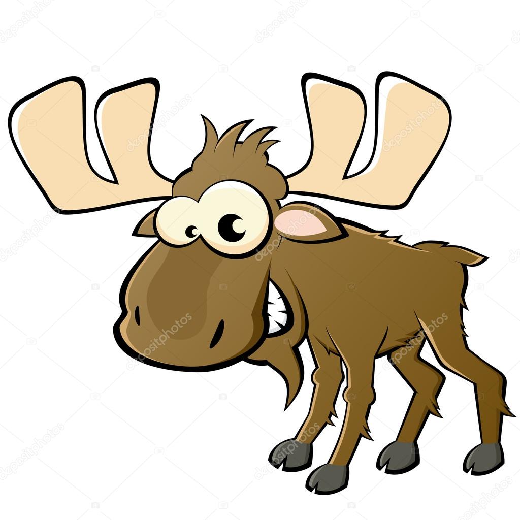 Funny cartoon moose