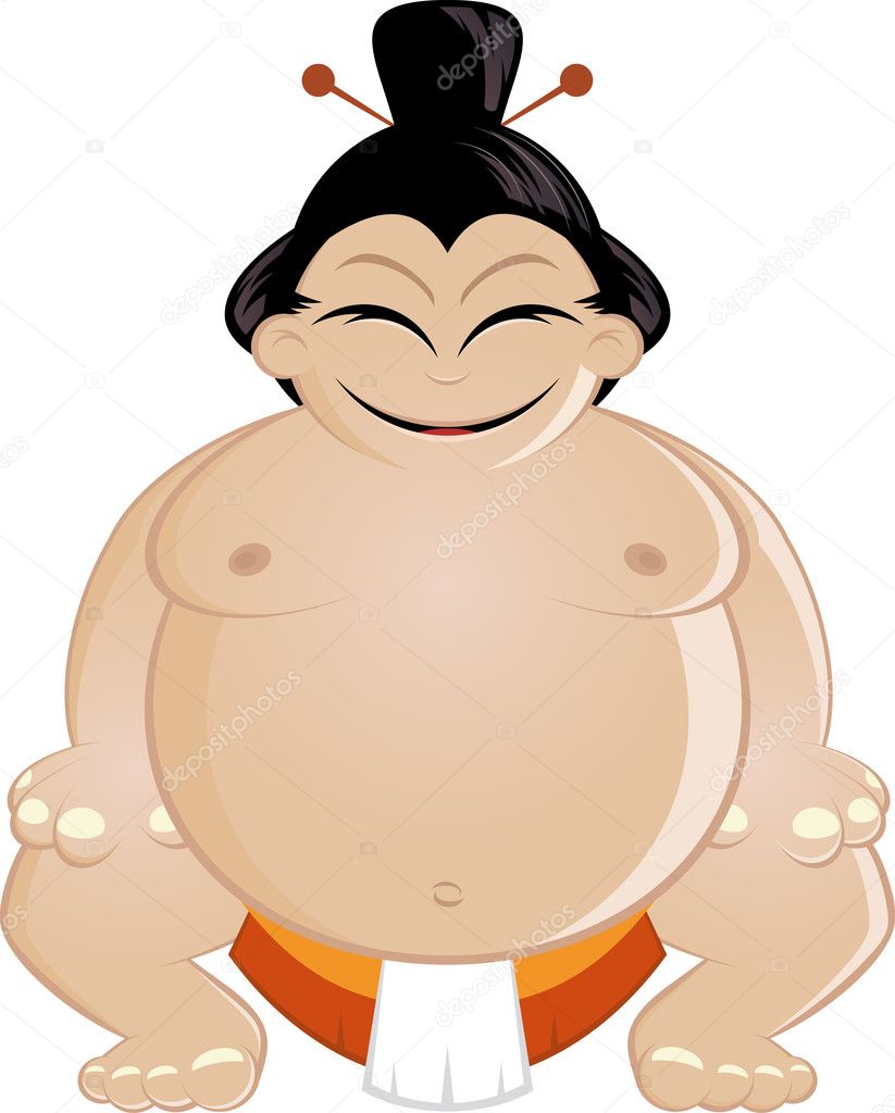 Funny cartoon sumo
