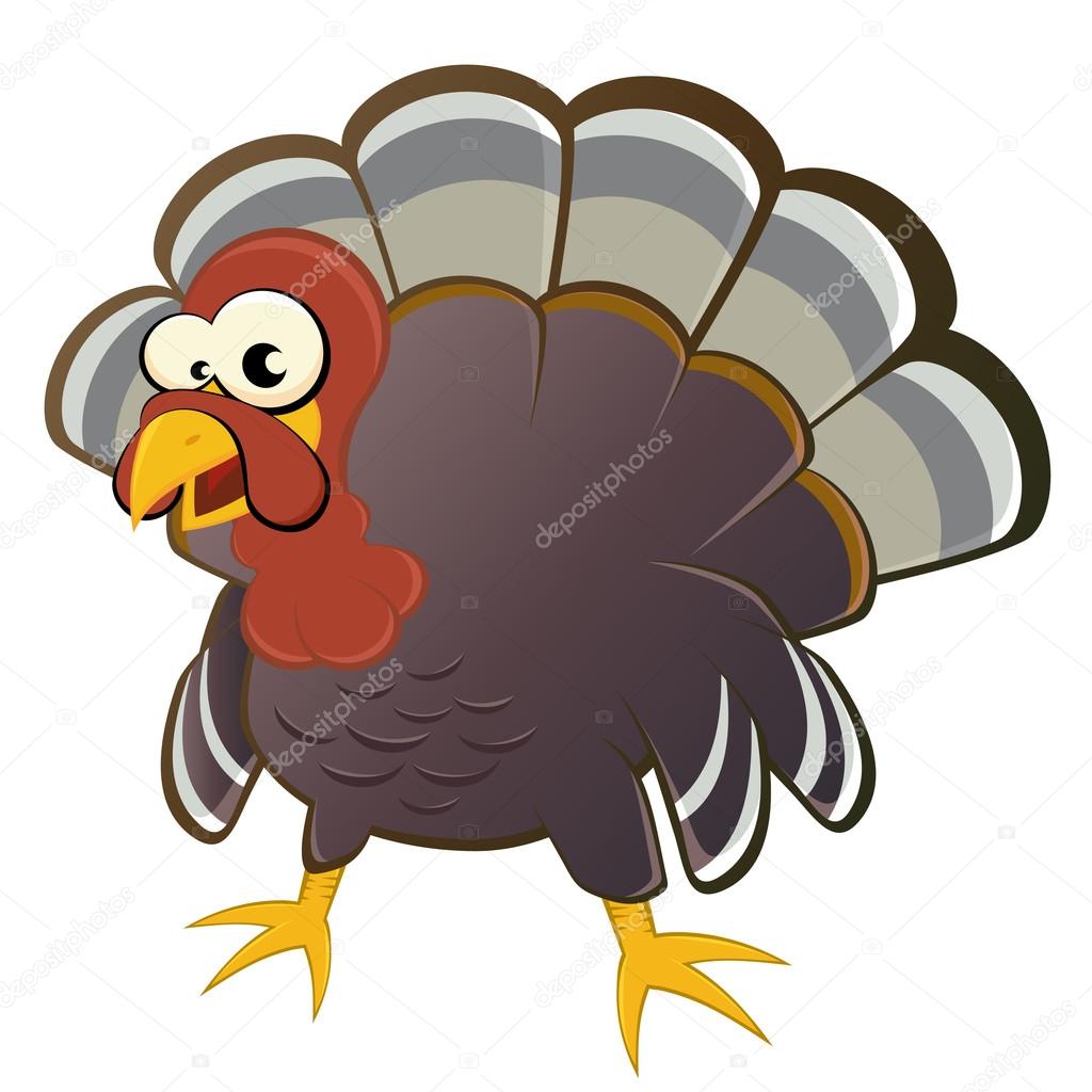 Funny cartoon turkey