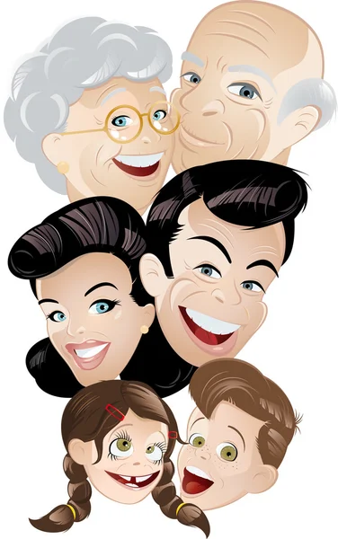 Family generation cartoon — Stock Vector