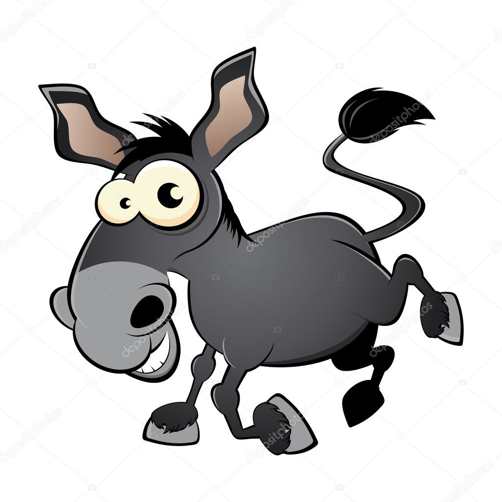 Funny cartoon donkey