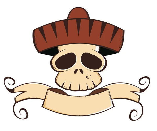 Mexican cartoon skull — Stock Vector