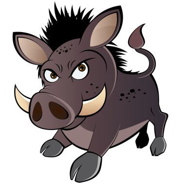Funny boar cartoon clipart