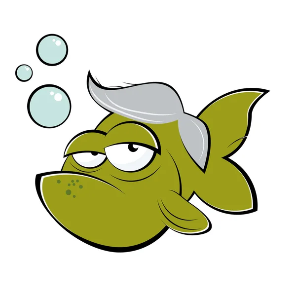 Lustige Senior Cartoon Goldfische — Stockvektor