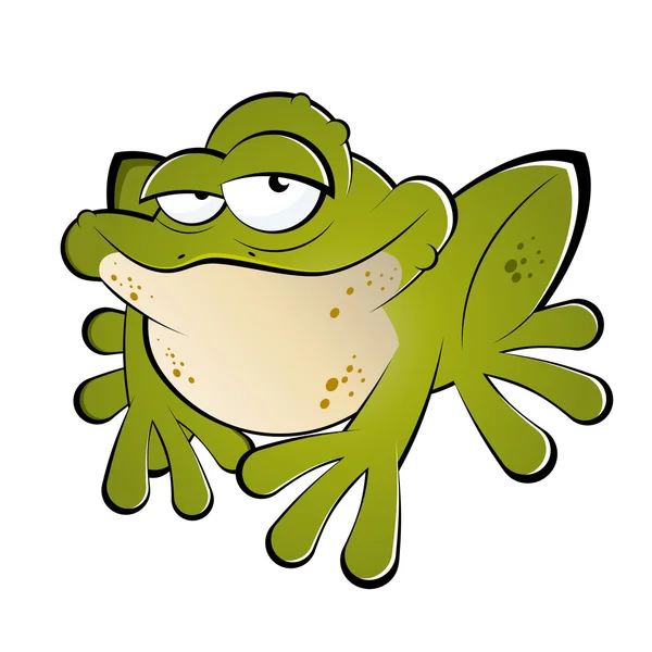 Lustiger Cartoon-Frosch — Stockvektor