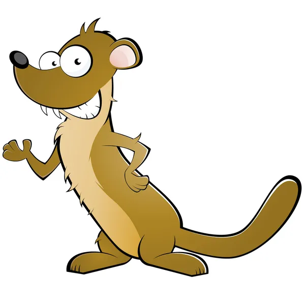 Funny cartoon weasel — Stock Vector