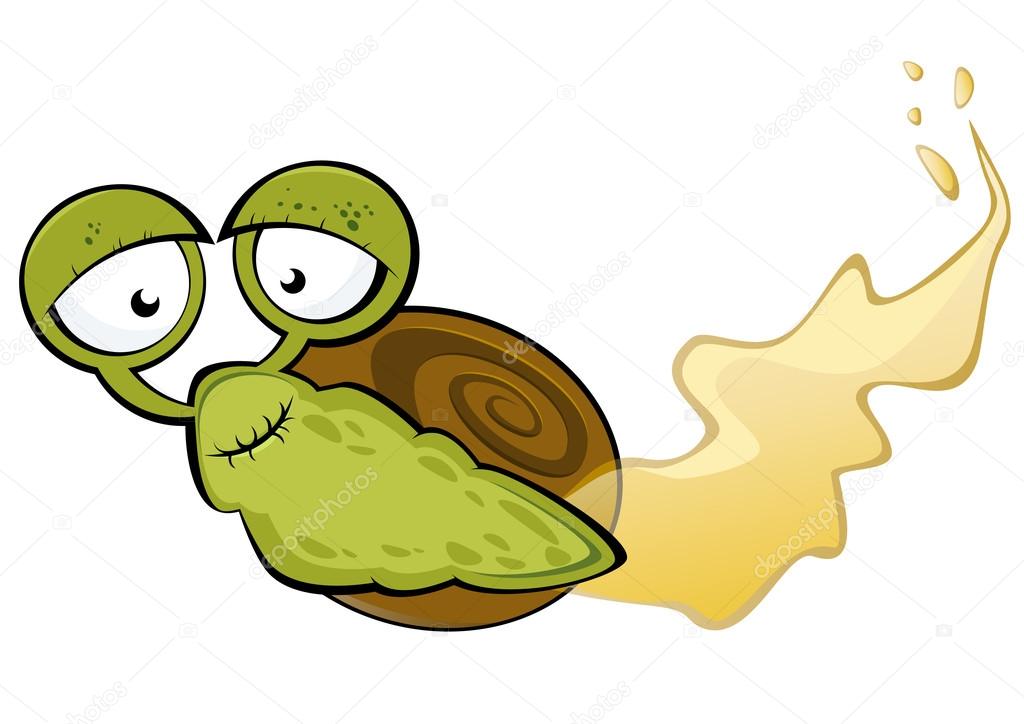 Funny cartoon snail