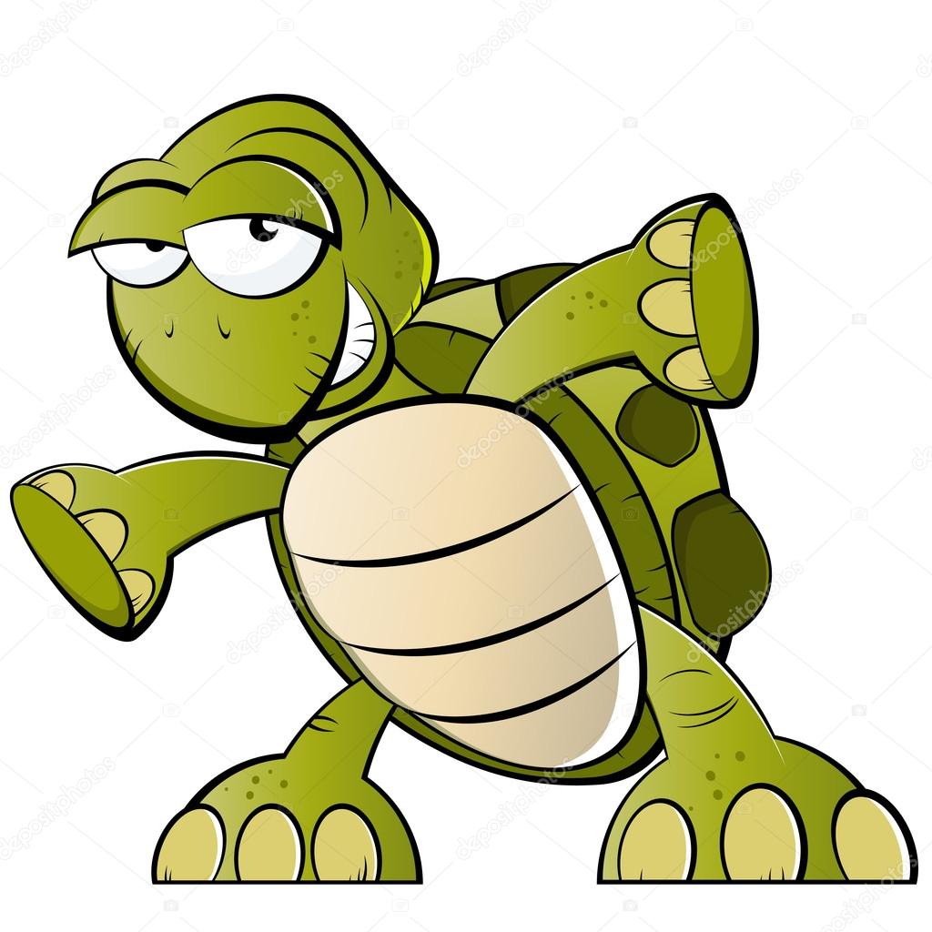 Funny cartoon turtle