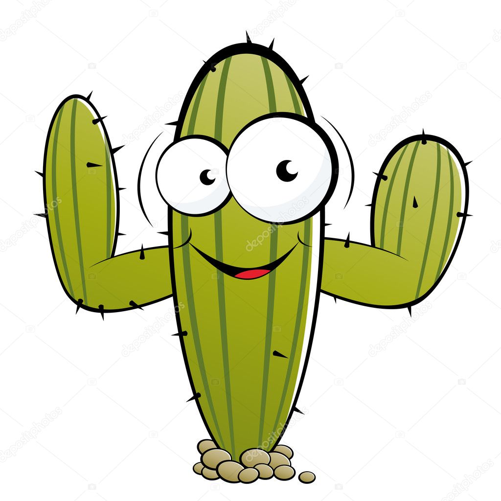 Funny cartoon cactus