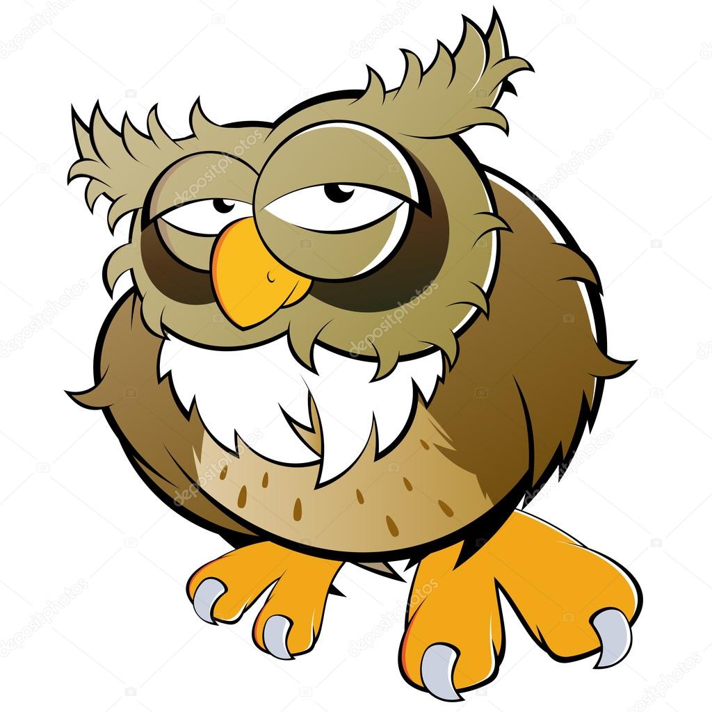 Funny cartoon owl