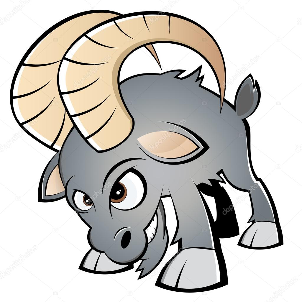 Funny cartoon ram