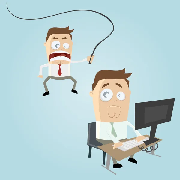 Caricature de patron en colère — Image vectorielle