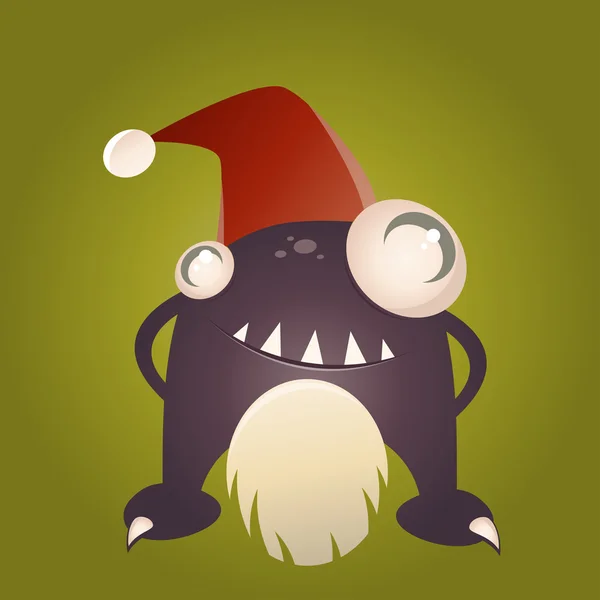 Divertido monstruo de Navidad — Vector de stock