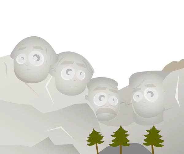 Cartoon-Version von Mount Rushmore — Stockvektor