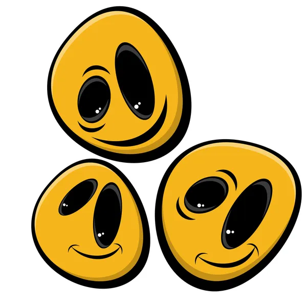 Funny smiley faces — Stock Vector