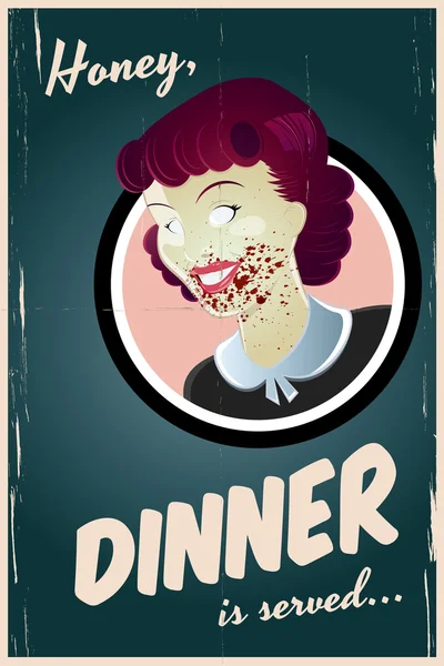 Zombie femme au foyer — Image vectorielle