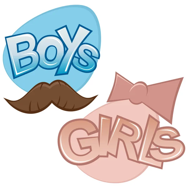 Αγόρια και κορίτσια σημάδι — Διανυσματικό Αρχείο