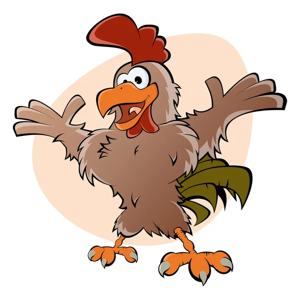 Funny cartoon rooster — Stock Vector