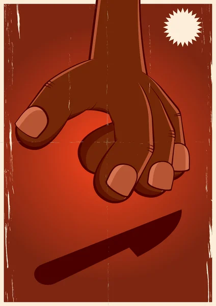 Moordenaar hand cartoon — Stockvector