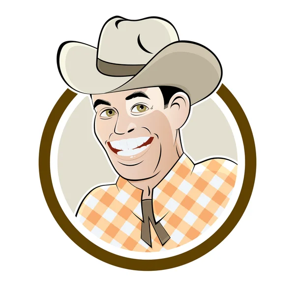 Felice cartone animato cowboy — Vettoriale Stock