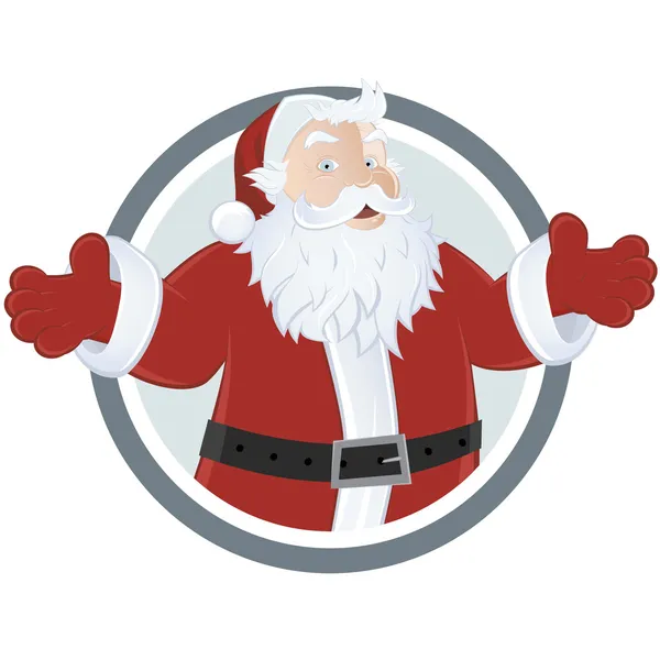 Santa claus in a badge — Stock Vector