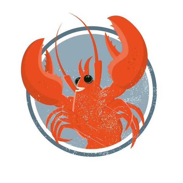 Vintage cartoon lobster — Stock Vector