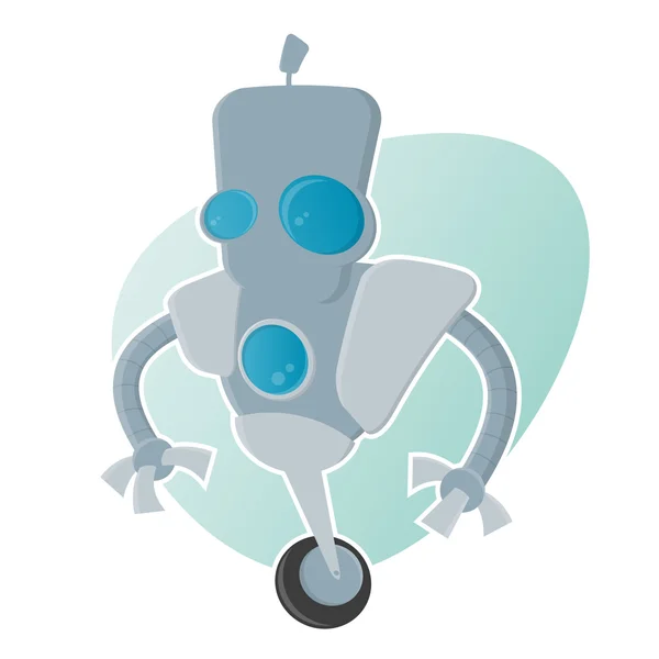 Divertido robot de dibujos animados — Vector de stock