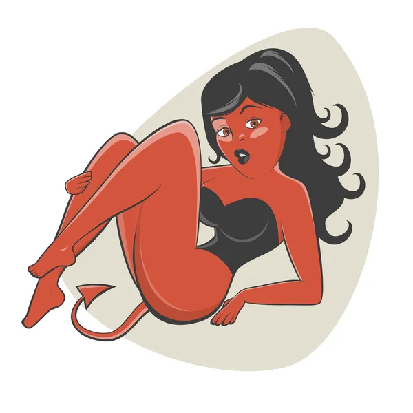 NIÑA DIABLO — Vector de stock