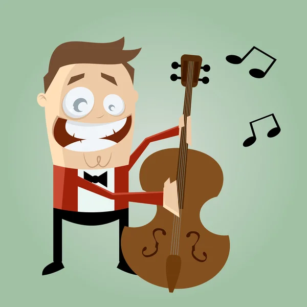 Funny bass player — Stock Vector