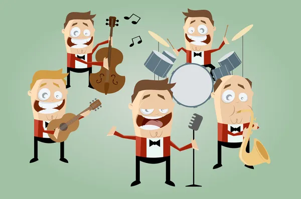 Fascia musicale divertente cartone animato — Vettoriale Stock