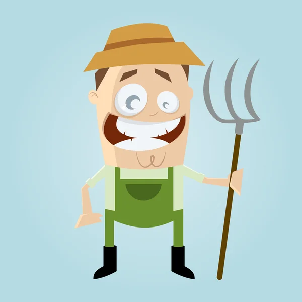 Funny cartoon farmer — Stock Vector