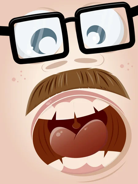 Schreiendes Cartoon-Gesicht — Stockvektor