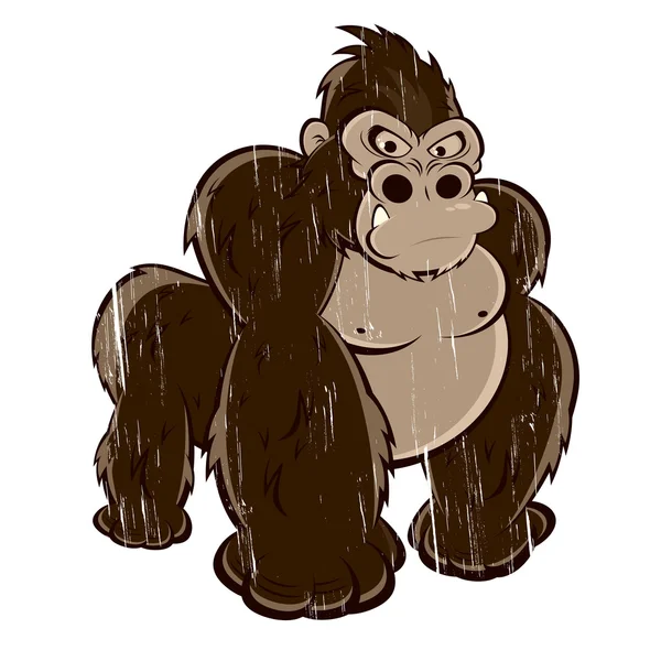Vintage tecknade gorilla — Stock vektor