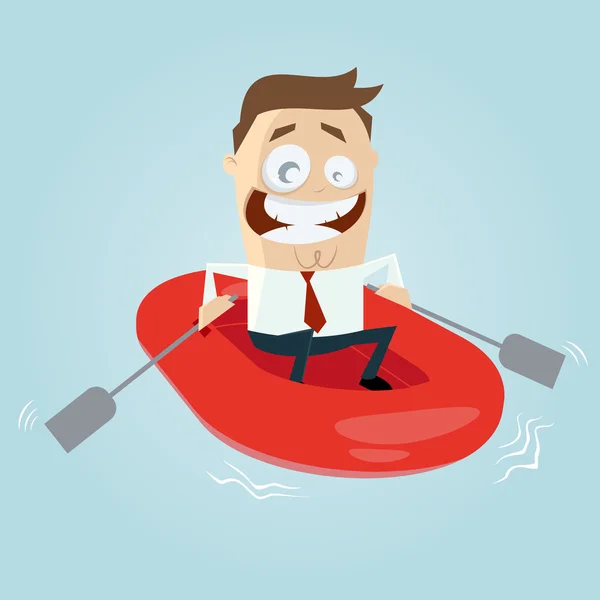 Biznesmen w łodzi gumowych — Wektor stockowy