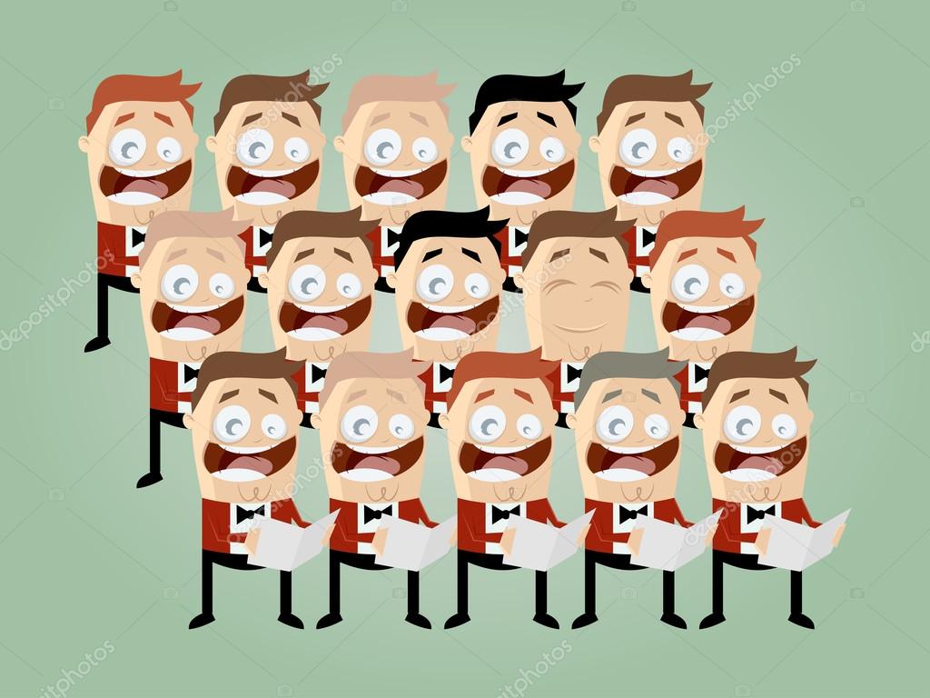 Funny cartoon choir — Stock Vector © shockfactor.de 36192063