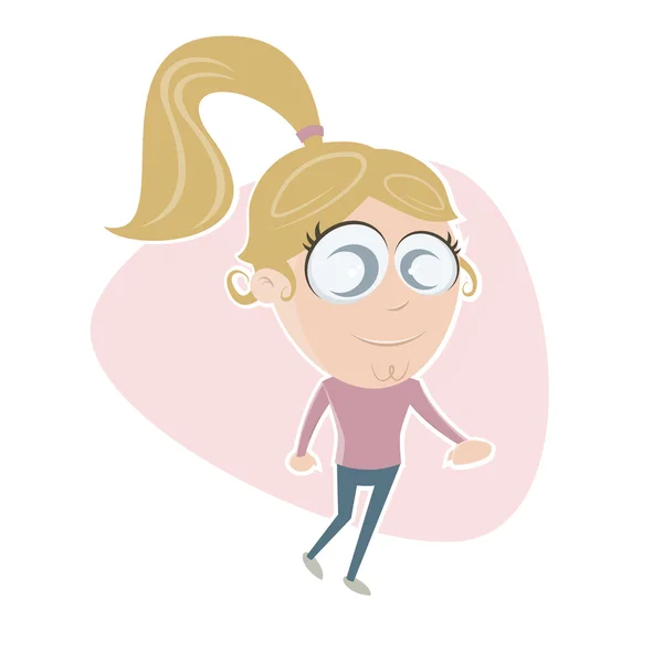 Linda chica de dibujos animados — Vector de stock