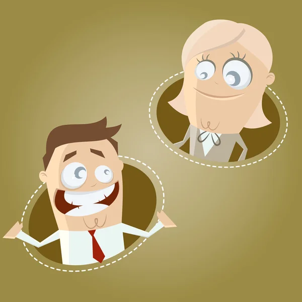 Cartoon business man and woman — Stock Vector