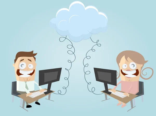 Cloud computing personnes — Image vectorielle