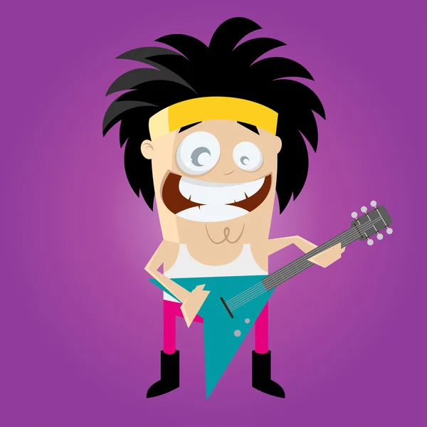 Funny rockero de dibujos animados — Vector de stock