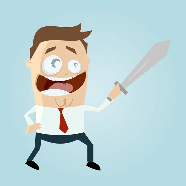Homme d'affaires avec une épée — Image vectorielle