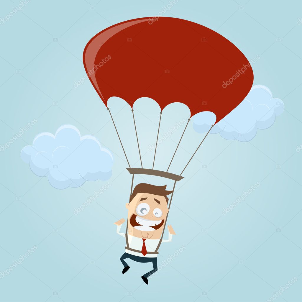 Business Man With Parachute Stock Vector Image By C Shockfactor De