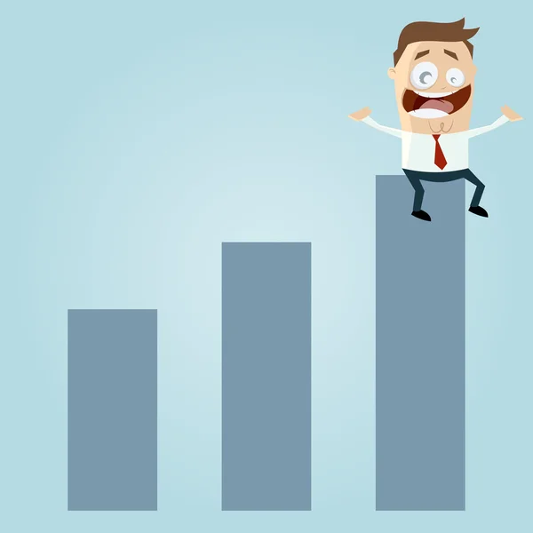 Framgångsrik affärsman i diagram — Stock vektor