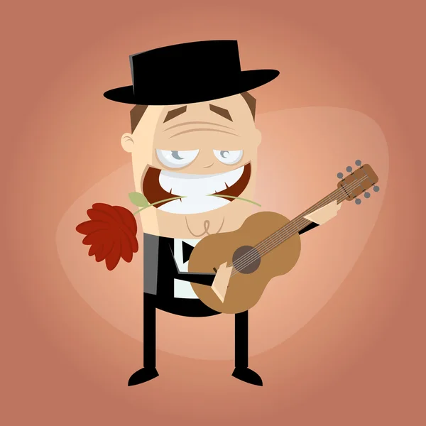 Guitarrista romántico — Vector de stock