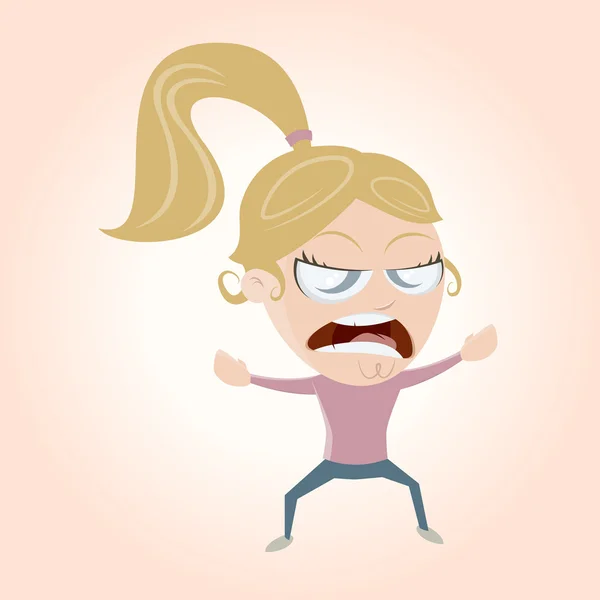 Angry cartoon girl — Stock Vector